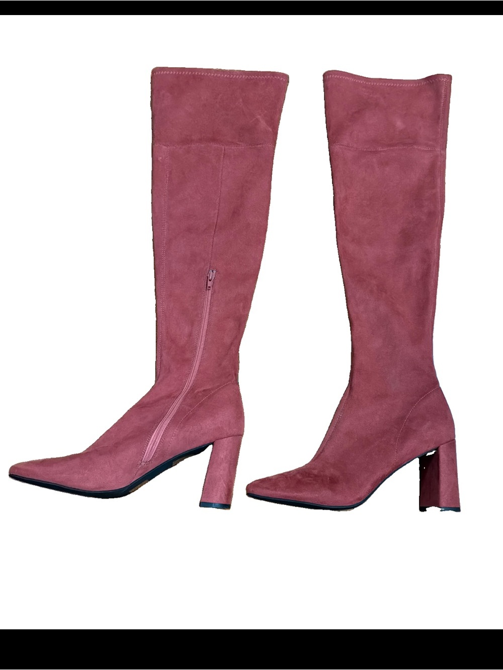 Jeffrey Campbell Parisah Over The Knee Heeled Boots Wine Color Suede Sz 11 Fall